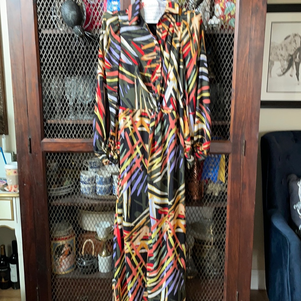 Beautiful Fall colors. Gorgeous dress unfortunately just too big for me!